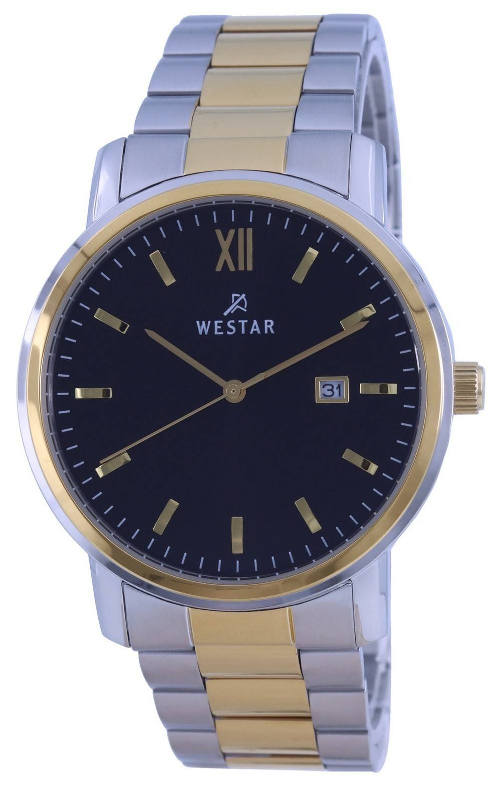 Westar Black Two Tone Stainless Steel Quartz 50245 CBN 103 Men's Watch - Prestige Stones