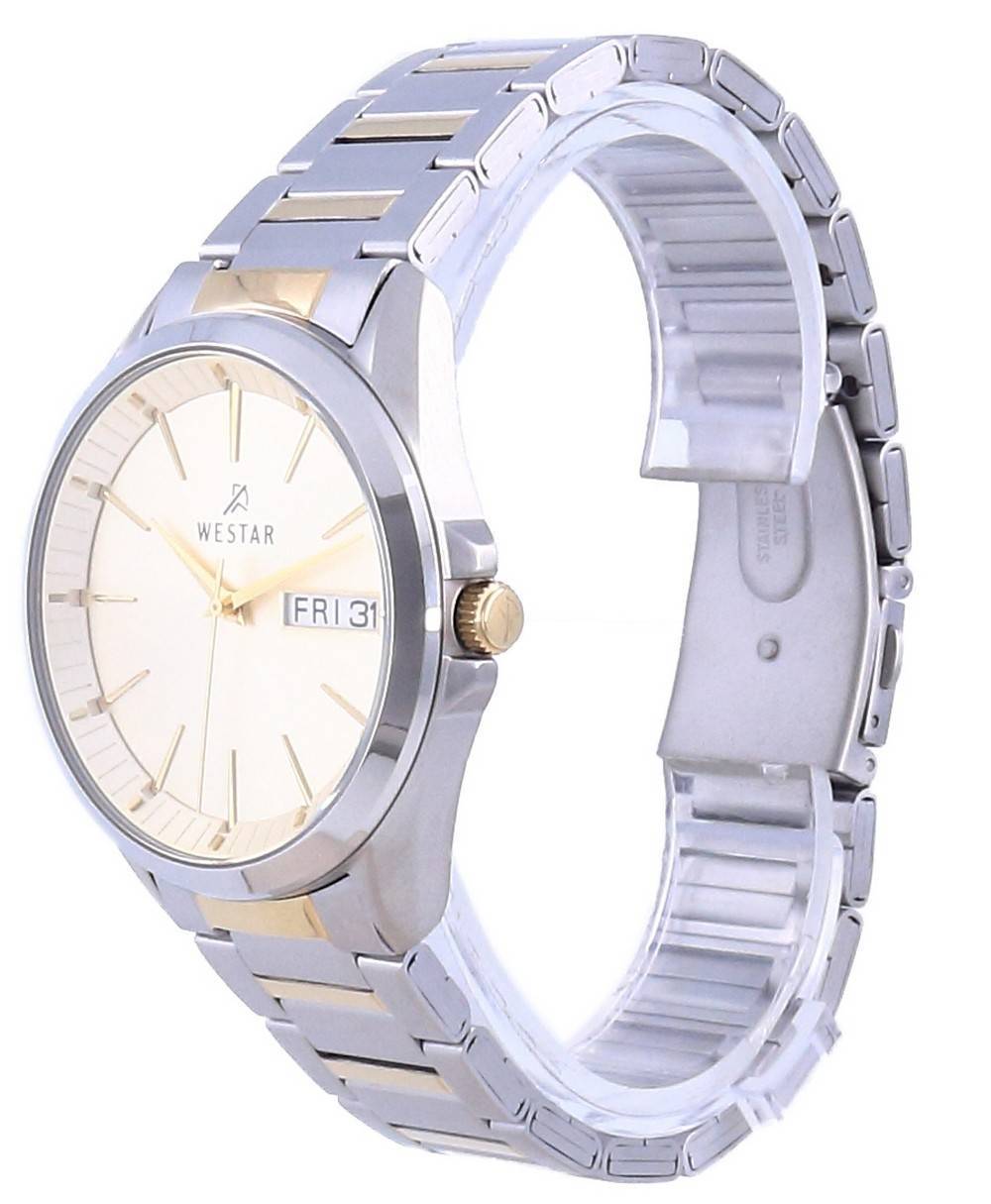 Westar Champagne Dial Two Tone Stainless Steel Quartz 50212 CBN 102 Men's Watch - Prestige Stones