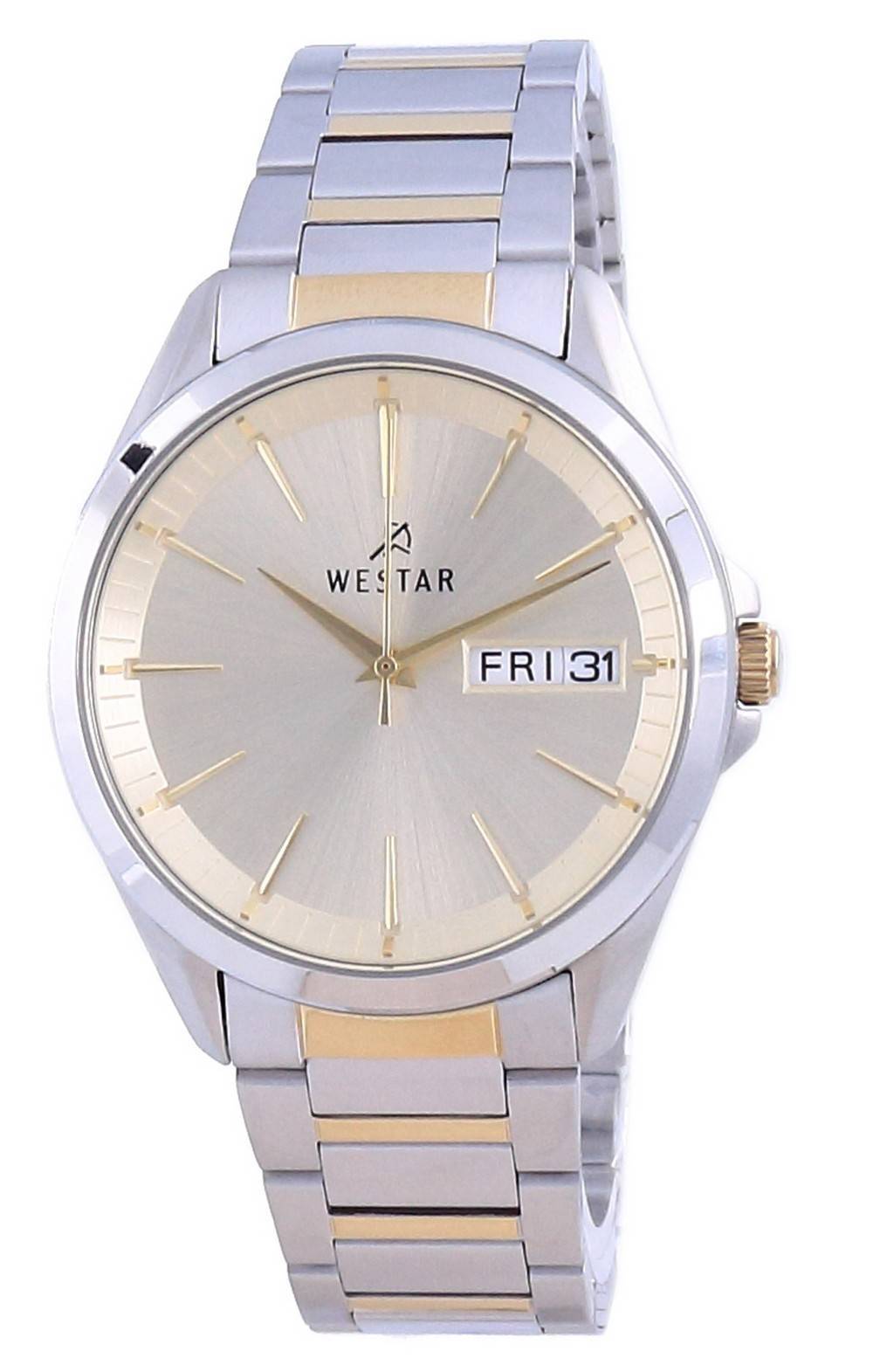Westar Champagne Dial Two Tone Stainless Steel Quartz 50212 CBN 102 Men's Watch - Prestige Stones