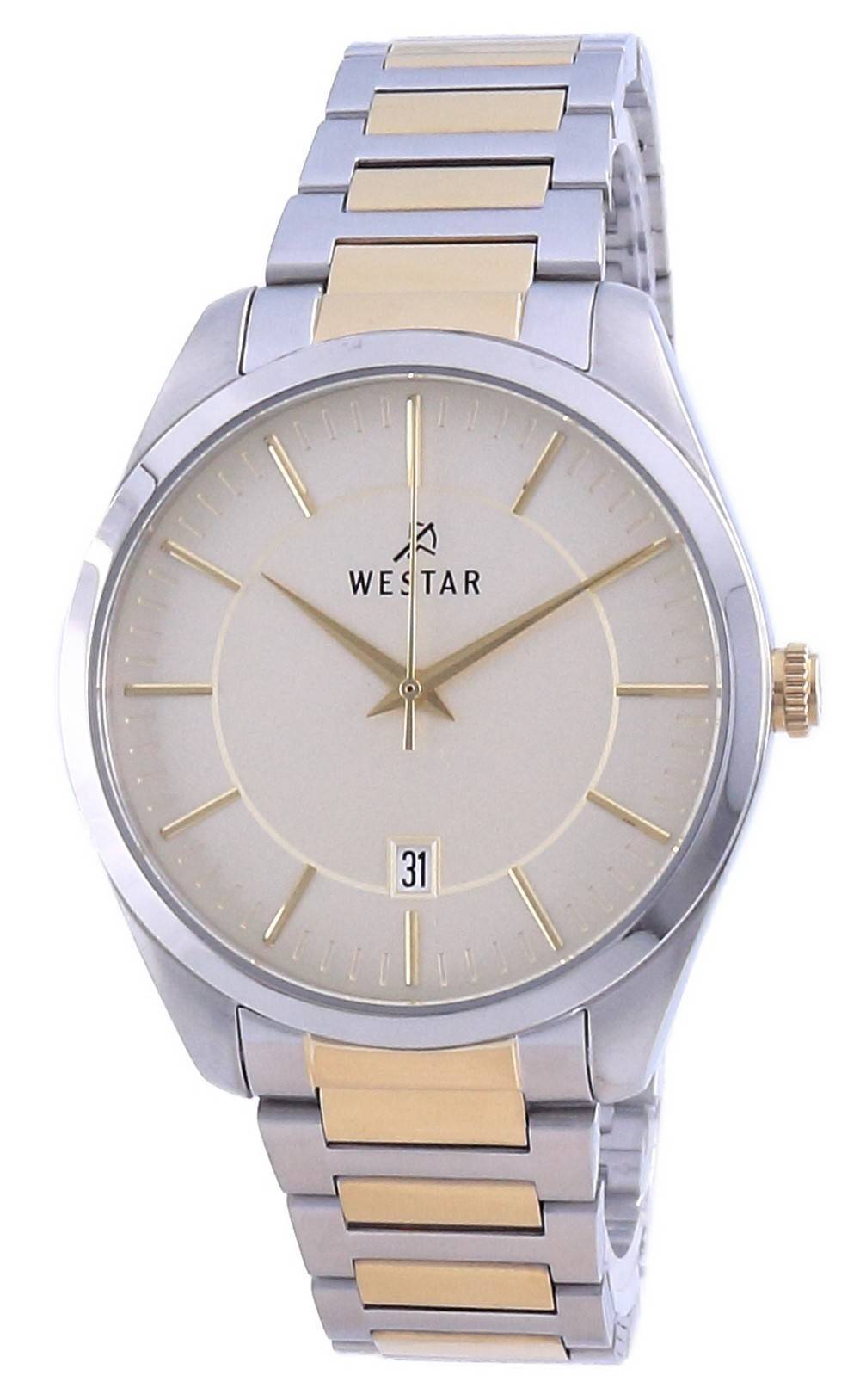 Westar Champagne Dial Two Tone Stainless Steel Quartz 50213 CBN 102 Men's Watch - Prestige Stones