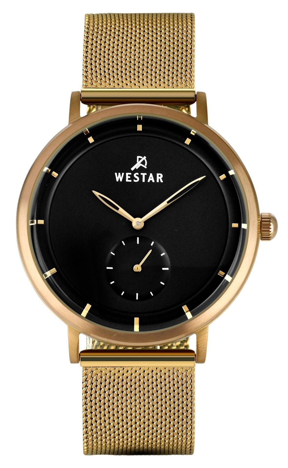 Westar Profile Gold Tone Stainless Steel Black Dial Quartz 50247BZZ103 Men's Watch - Prestige Stones