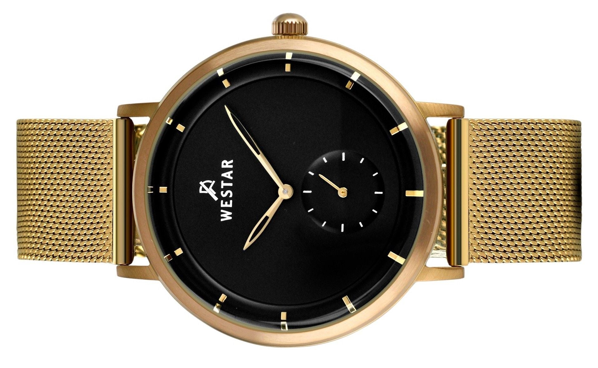 Westar Profile Gold Tone Stainless Steel Black Dial Quartz 50247BZZ103 Men's Watch - Prestige Stones