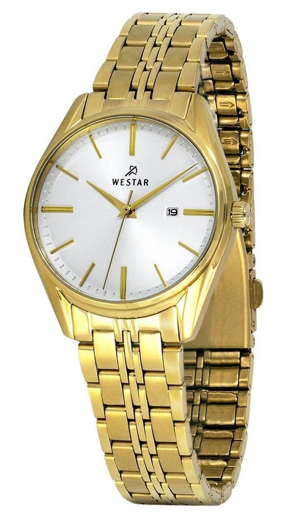 Westar Profile Gold Tone Stainless Steel White Dial Quartz 40210GPN107 Women's Watch - Prestige Stones