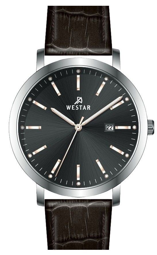 Westar Profile Leather Strap Black Dial Quartz 50216STN623 Men's Watch - Prestige Stones