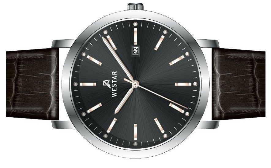 Westar Profile Leather Strap Black Dial Quartz 50216STN623 Men's Watch - Prestige Stones