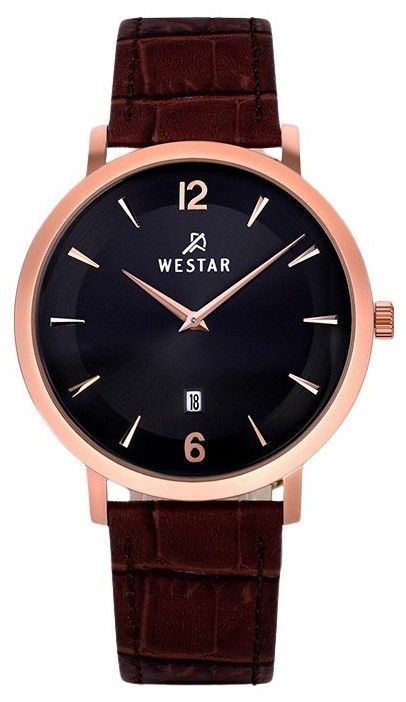 Westar Profile Leather Strap Black Dial Quartz 50219PPN623 Men's Watch - Prestige Stones