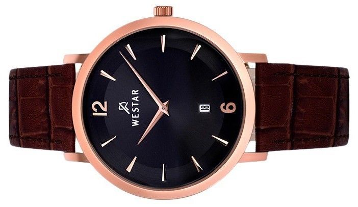Westar Profile Leather Strap Black Dial Quartz 50219PPN623 Men's Watch - Prestige Stones