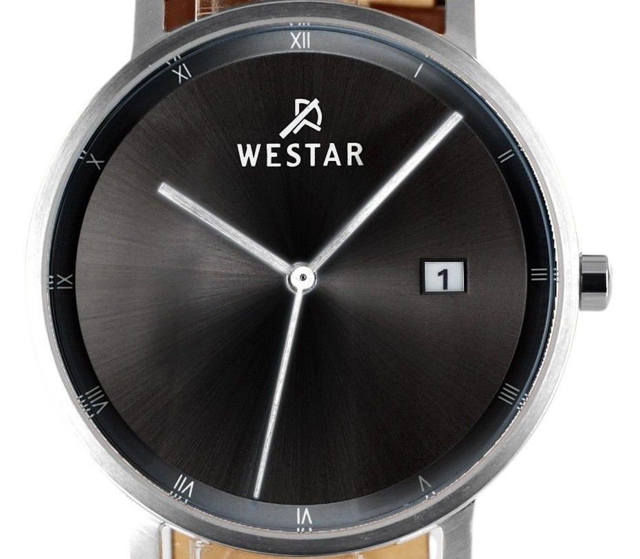 Westar Profile Leather Strap Black Dial Quartz 50221STN103 Men's Watch - Prestige Stones