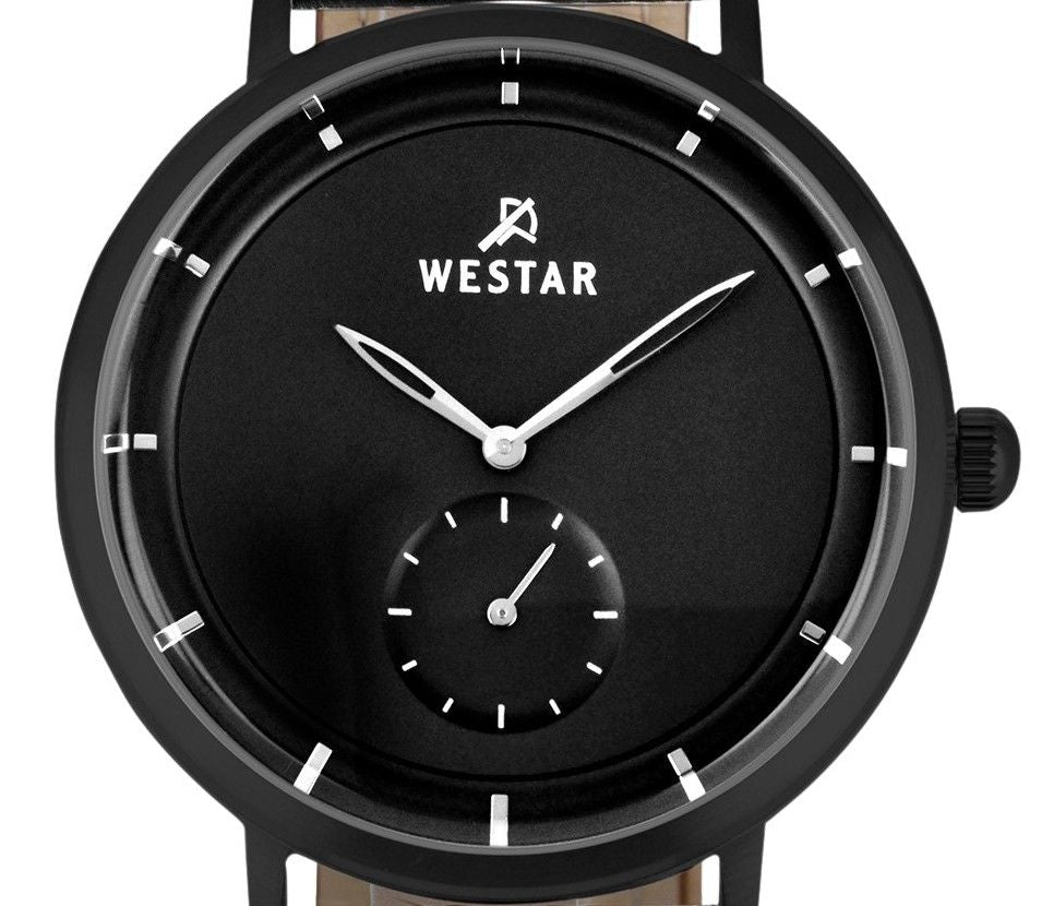 Westar Profile Leather Strap Black Dial Quartz 50246BBN103 Men's Watch - Prestige Stones