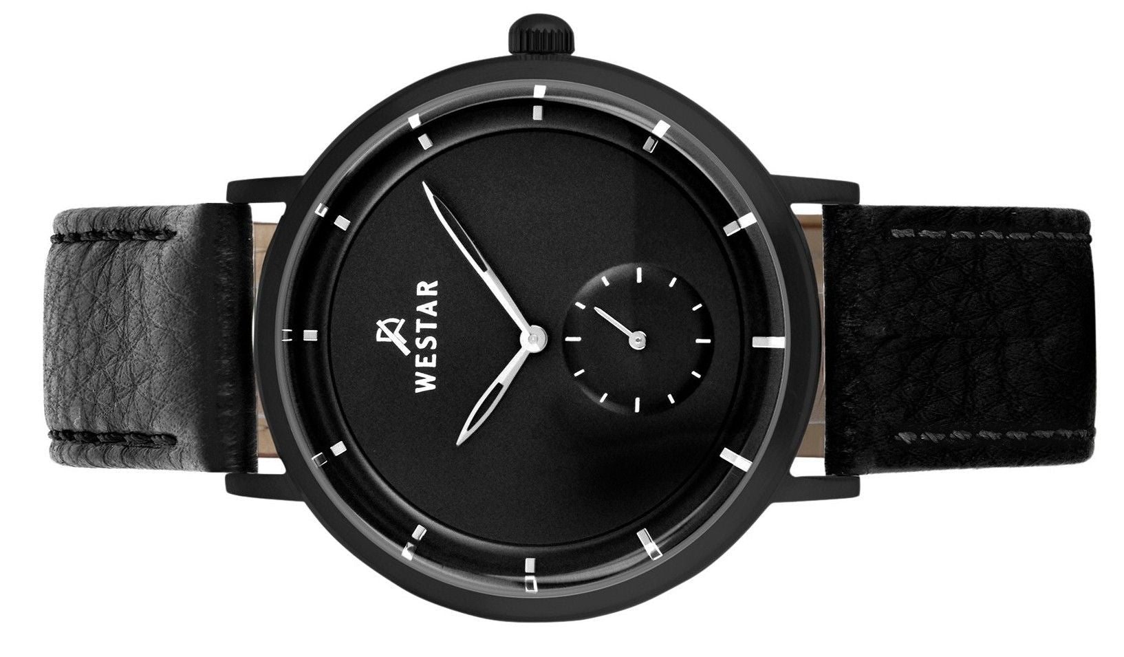 Westar Profile Leather Strap Black Dial Quartz 50246BBN103 Men's Watch - Prestige Stones