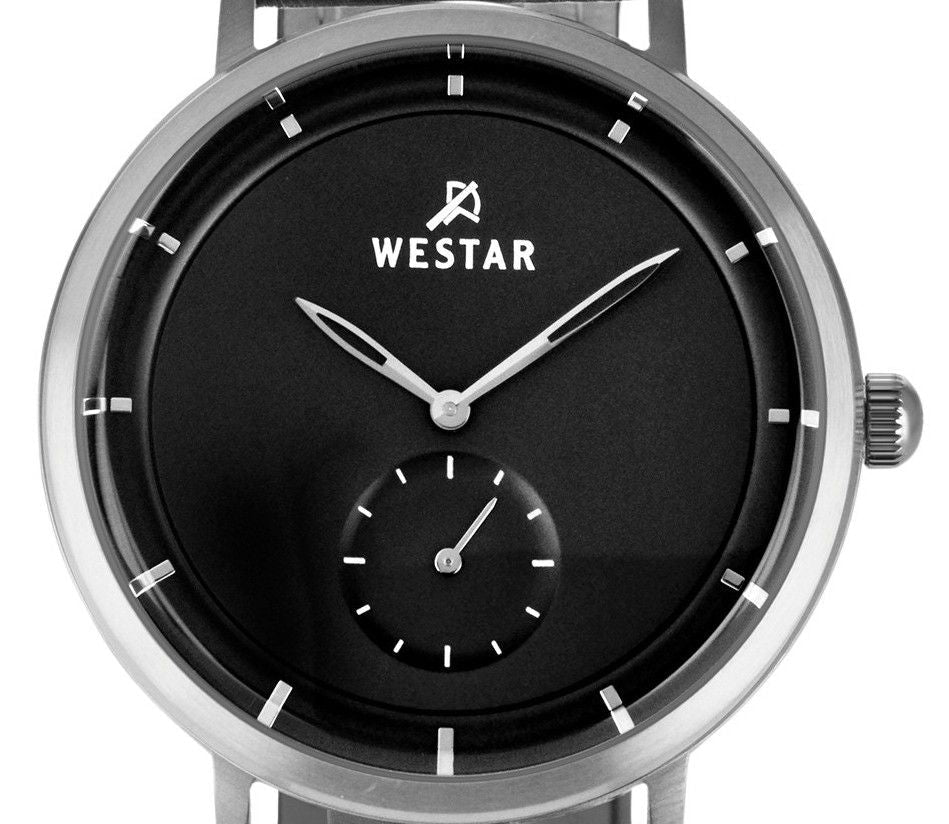 Westar Profile Leather Strap Black Dial Quartz 50246STN103 Men's Watch - Prestige Stones