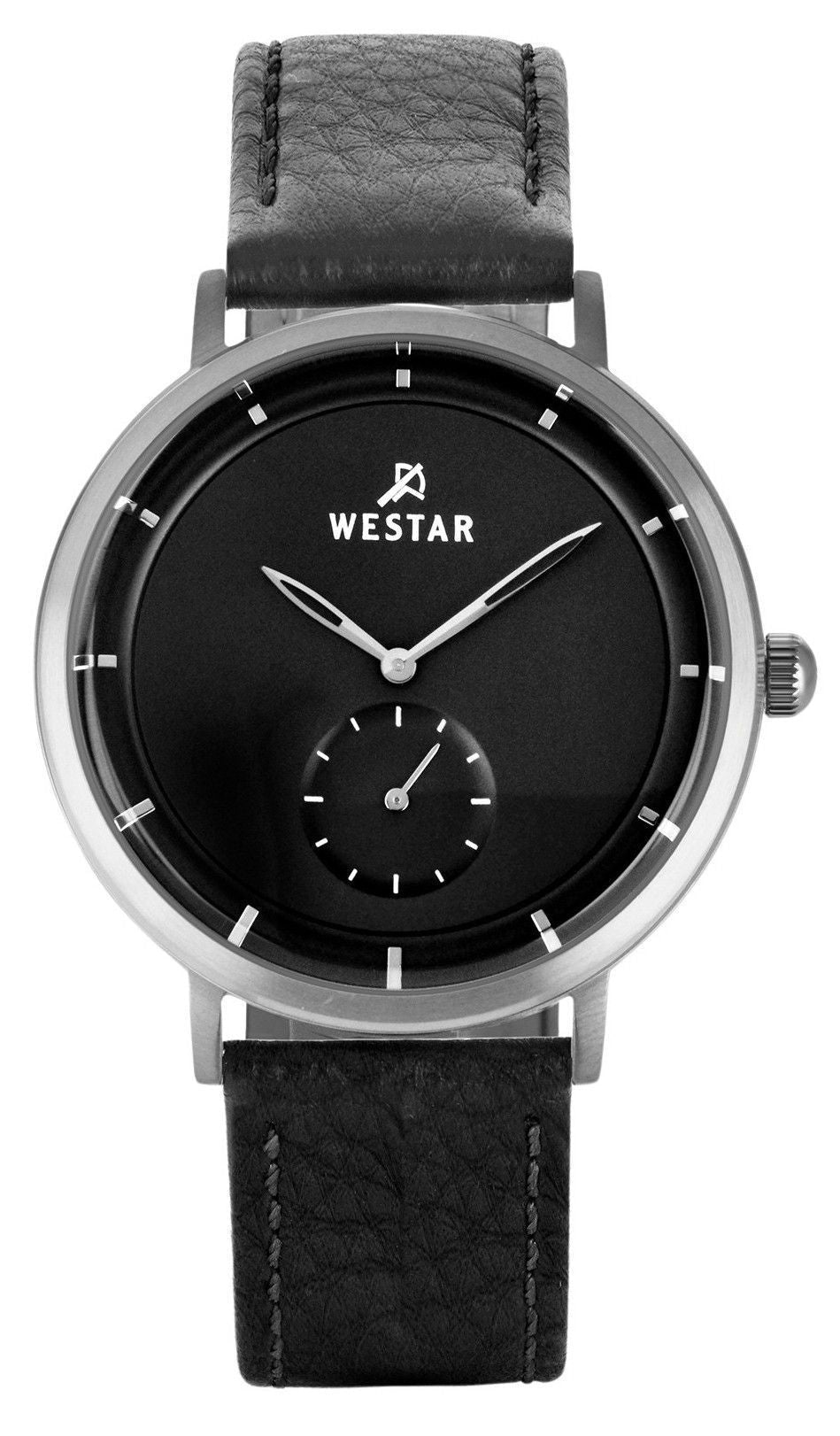 Westar Profile Leather Strap Black Dial Quartz 50246STN103 Men's Watch - Prestige Stones