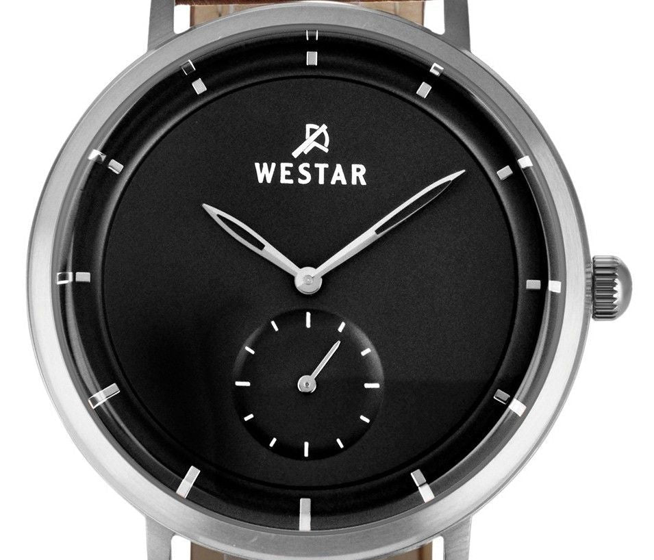 Westar Profile Leather Strap Black Dial Quartz 50246STN123 Men's Watch - Prestige Stones