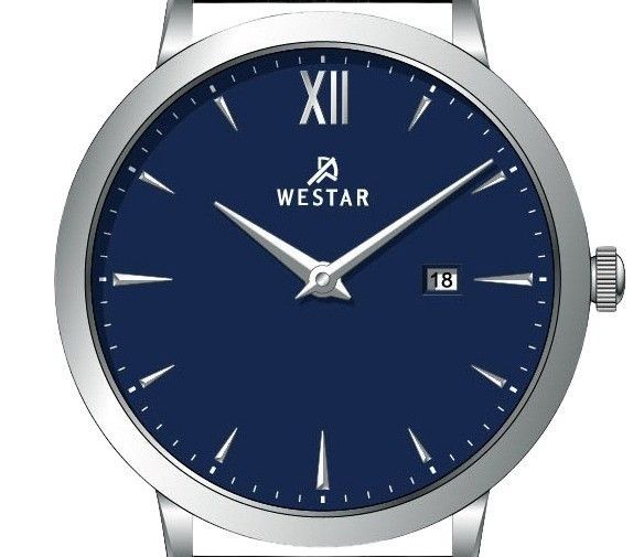 Westar Profile Leather Strap Blue Dial Quartz 50214STN104 Men's Watch - Prestige Stones
