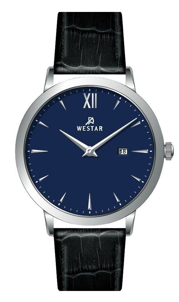 Westar Profile Leather Strap Blue Dial Quartz 50214STN104 Men's Watch - Prestige Stones