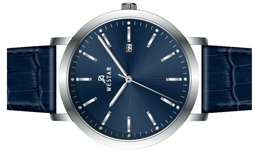 Westar Profile Leather Strap Blue Dial Quartz 50216STN144 Men's Watch - Prestige Stones