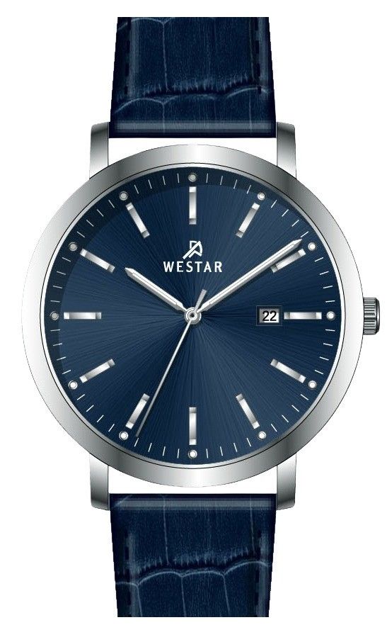 Westar Profile Leather Strap Blue Dial Quartz 50216STN144 Men's Watch - Prestige Stones