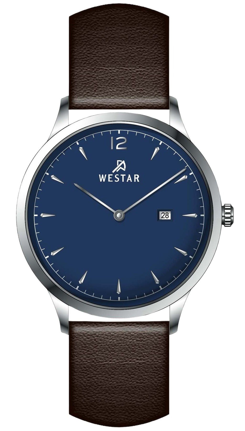 Westar Profile Leather Strap Blue Dial Quartz 50217STN124 Men's Watch - Prestige Stones
