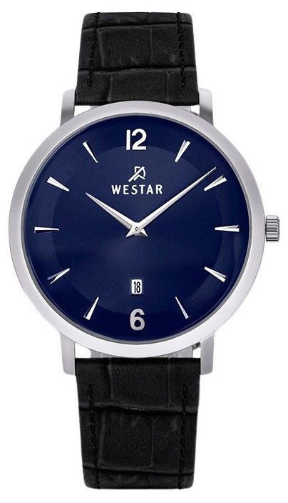 Westar Profile Leather Strap Blue Dial Quartz 50219STN104 Men's Watch - Prestige Stones