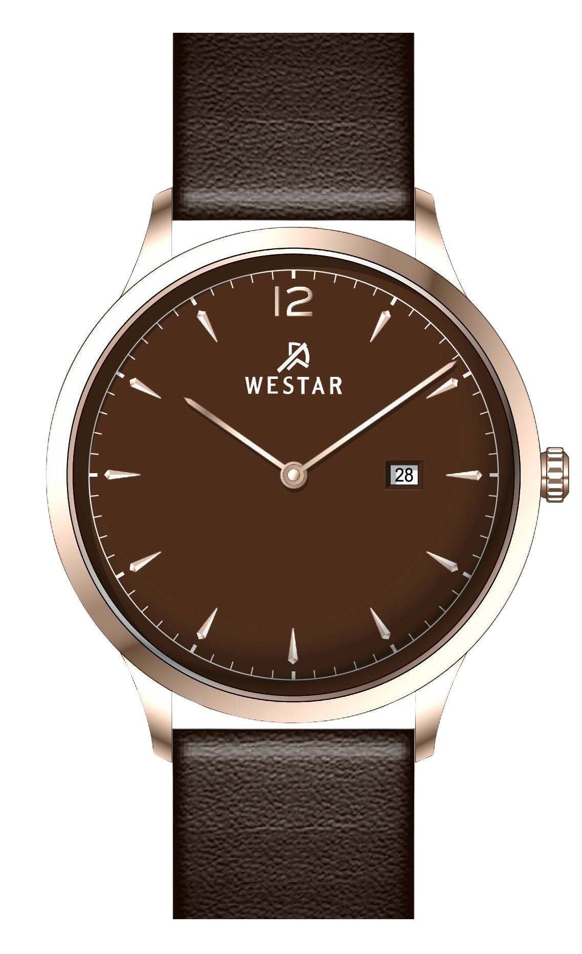 Westar Profile Leather Strap Brown Dial Quartz 50217PPN620 Men's Watch - Prestige Stones