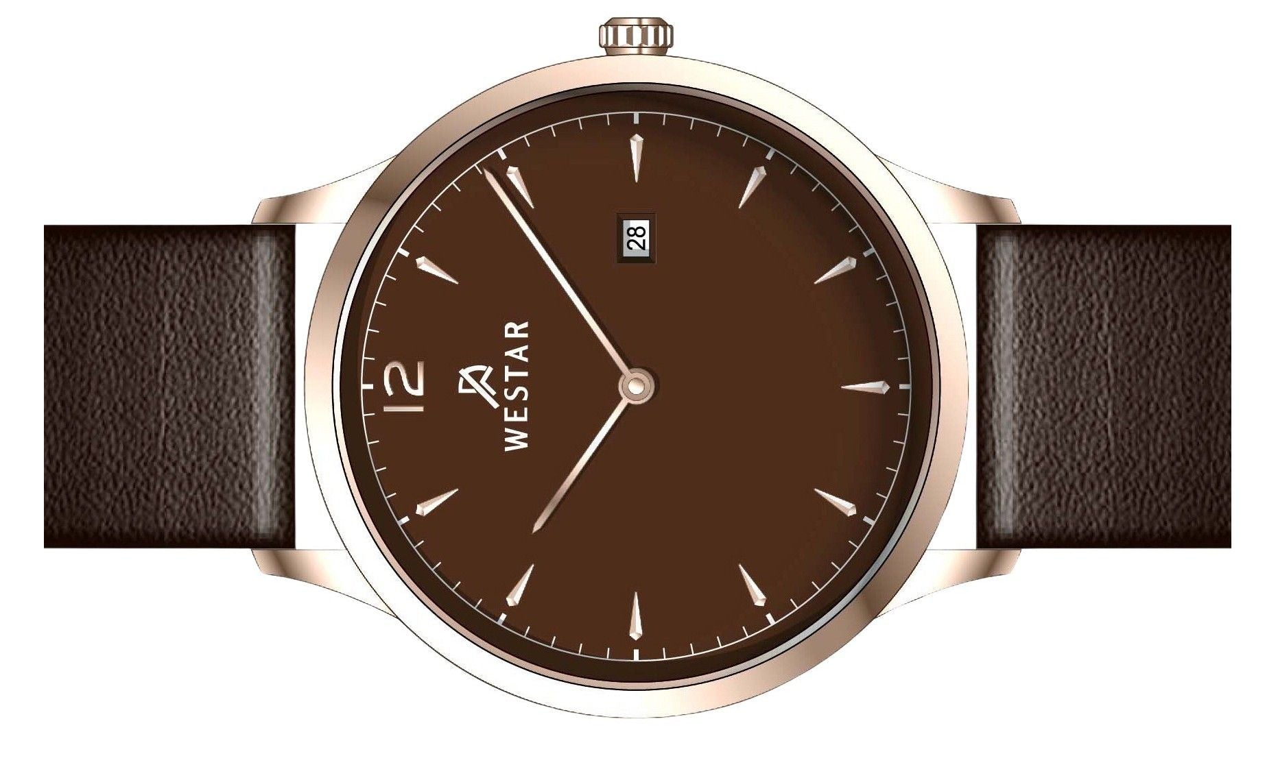 Westar Profile Leather Strap Brown Dial Quartz 50217PPN620 Men's Watch - Prestige Stones