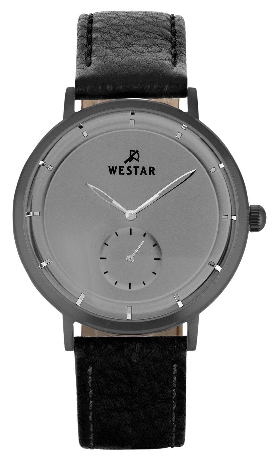 Westar Profile Leather Strap Grey Dial Quartz 50246GGN106 Men's Watch - Prestige Stones