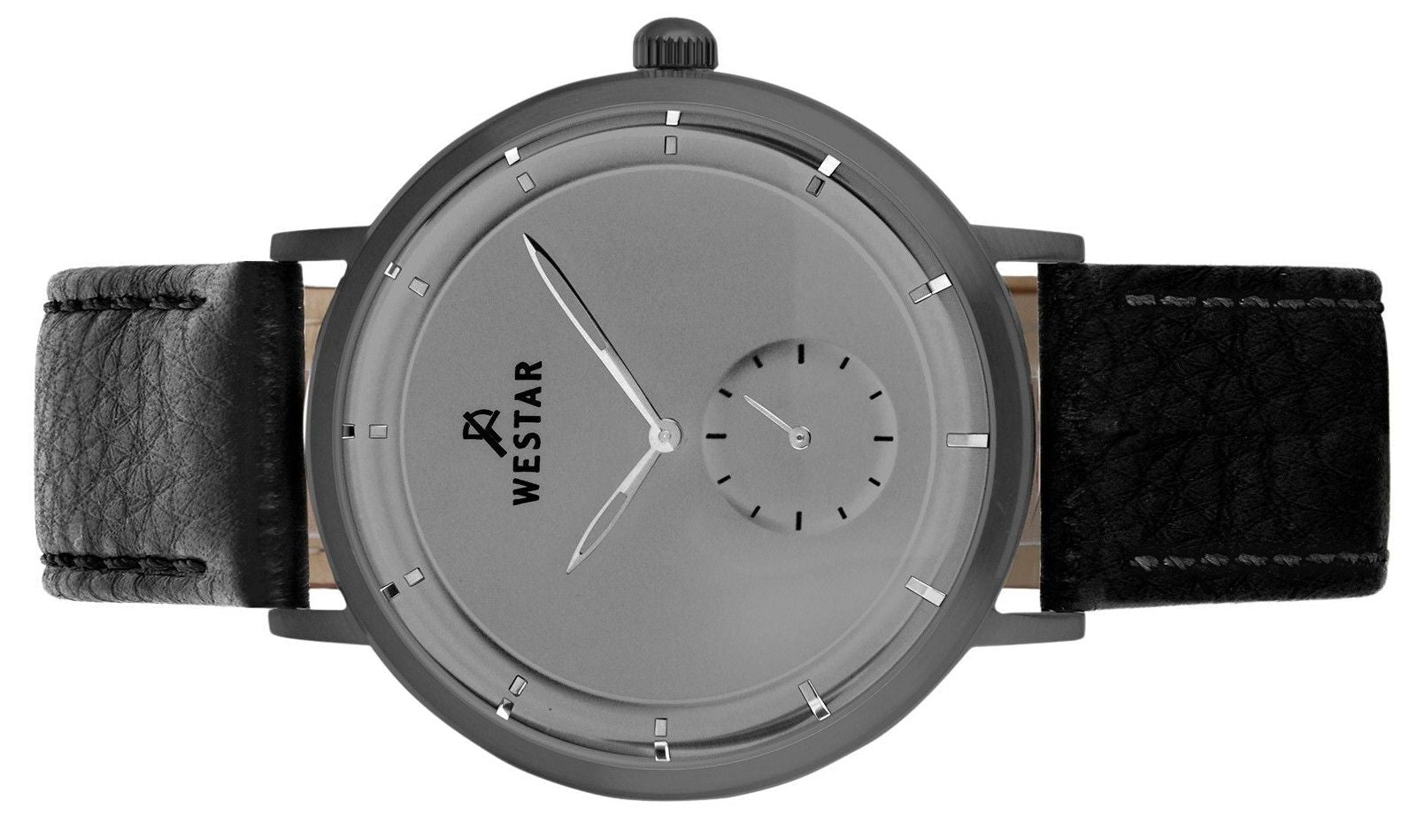 Westar Profile Leather Strap Grey Dial Quartz 50246GGN106 Men's Watch - Prestige Stones