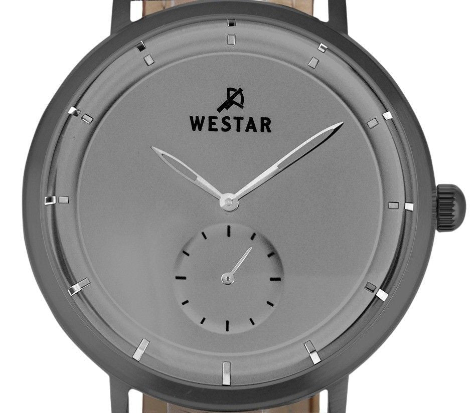 Westar Profile Leather Strap Grey Dial Quartz 50246GGN106 Men's Watch - Prestige Stones