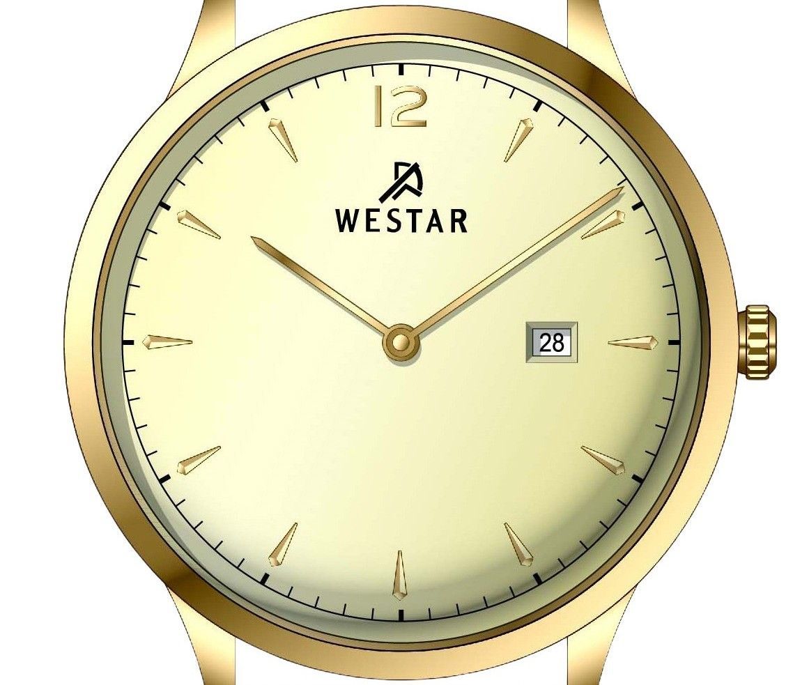 Westar Profile Leather Strap Light Champagne Dial Quartz 50217GPN122 Men's Watch - Prestige Stones