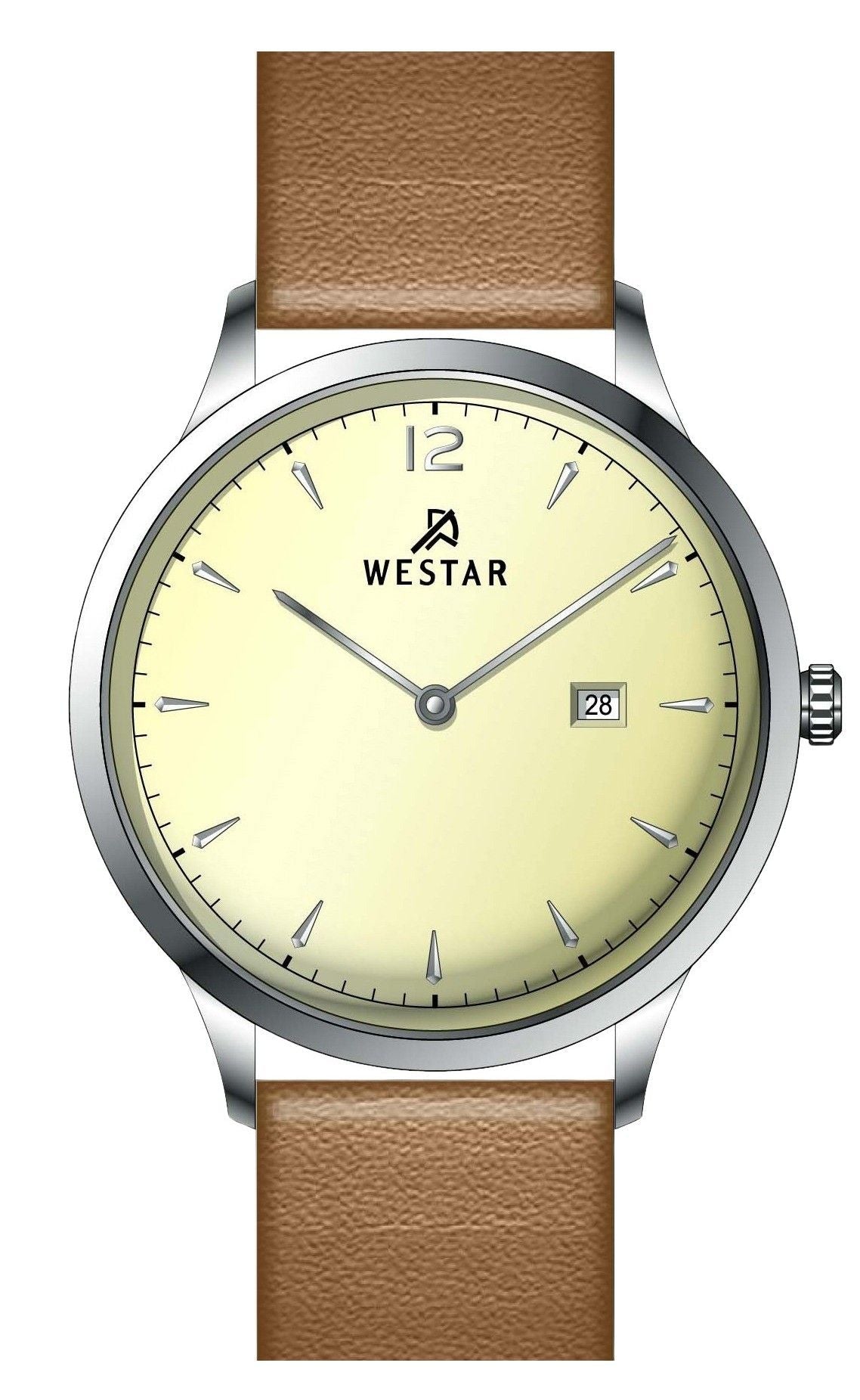 Westar Profile Leather Strap Light Champagne Dial Quartz 50217STN182 Men's Watch - Prestige Stones