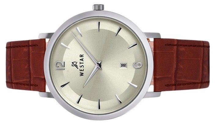 Westar Profile Leather Strap Light Champagne Dial Quartz 50219STN122 Men's Watch - Prestige Stones