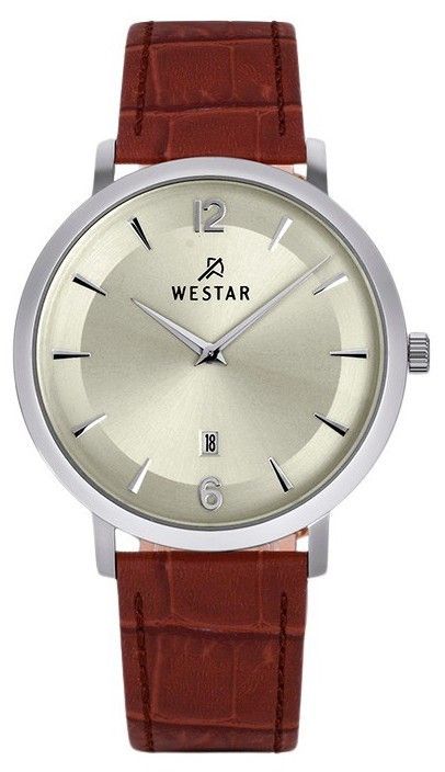 Westar Profile Leather Strap Light Champagne Dial Quartz 50219STN122 Men's Watch - Prestige Stones