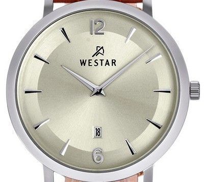 Westar Profile Leather Strap Light Champagne Dial Quartz 50219STN122 Men's Watch - Prestige Stones