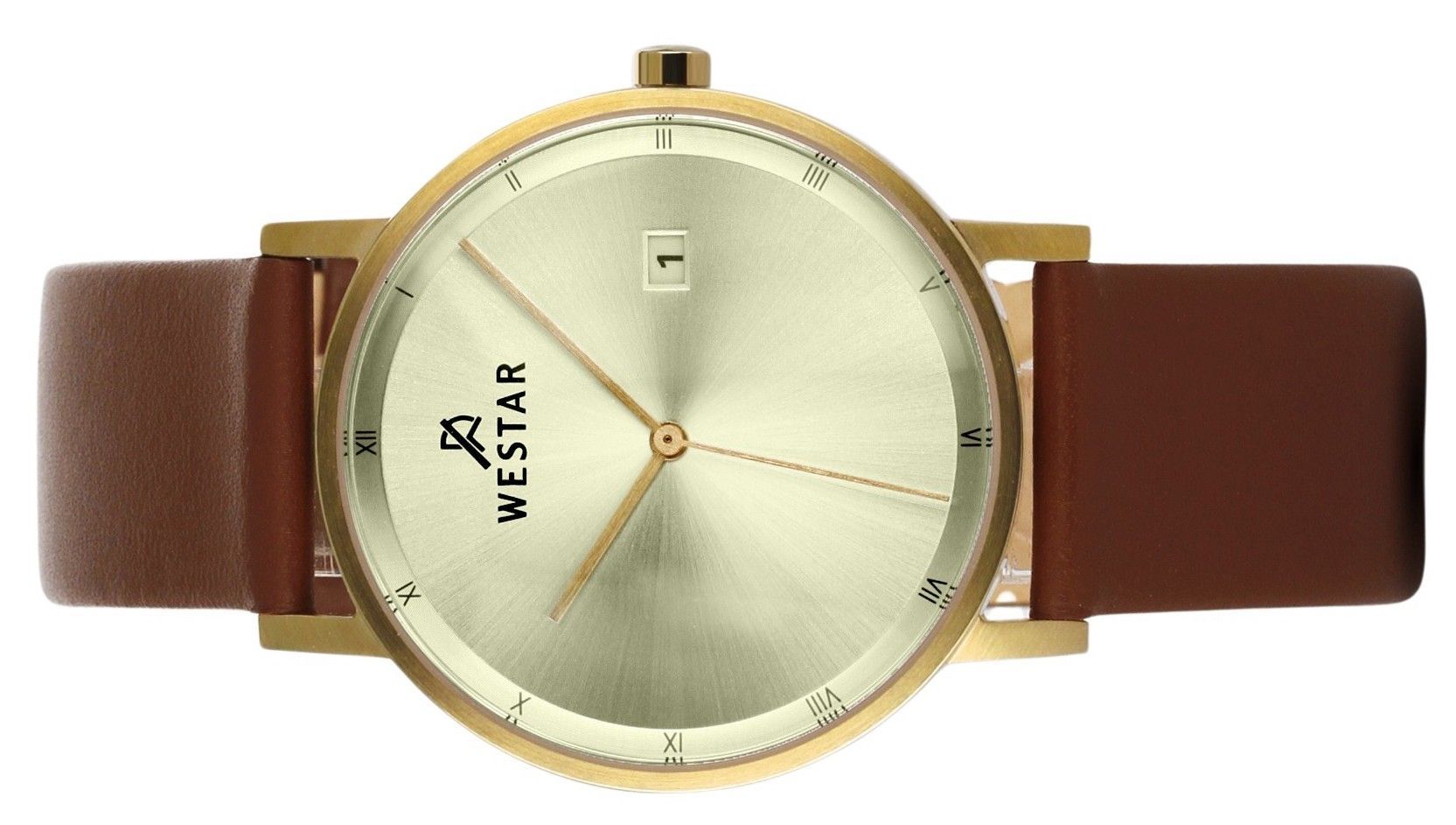 Westar Profile Leather Strap Light Champagne Dial Quartz 50221GPN122 Men's Watch - Prestige Stones