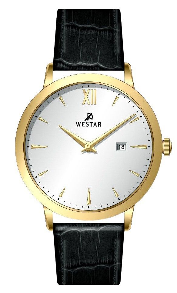 Westar Profile Leather Strap Silver Dial Quartz 50214GPN107 Men's Watch - Prestige Stones