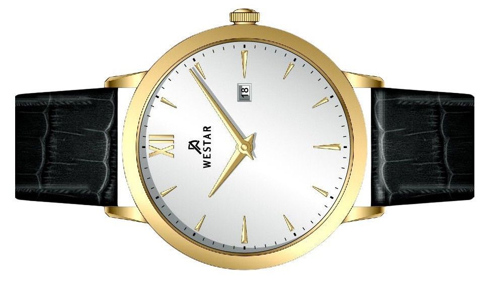 Westar Profile Leather Strap Silver Dial Quartz 50214GPN107 Men's Watch - Prestige Stones