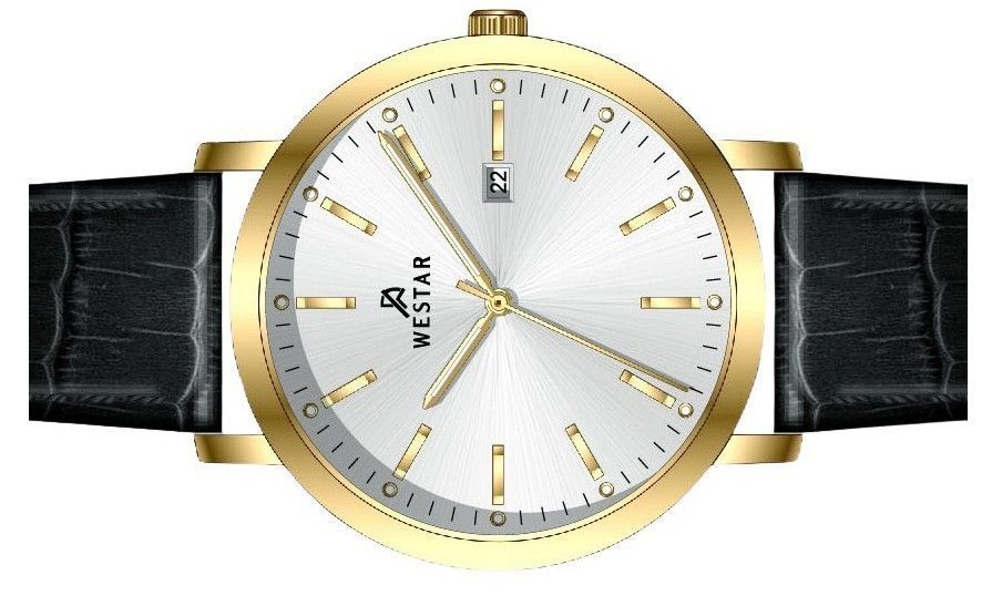 Westar Profile Leather Strap Silver Dial Quartz 50216GPN107 Men's Watch - Prestige Stones