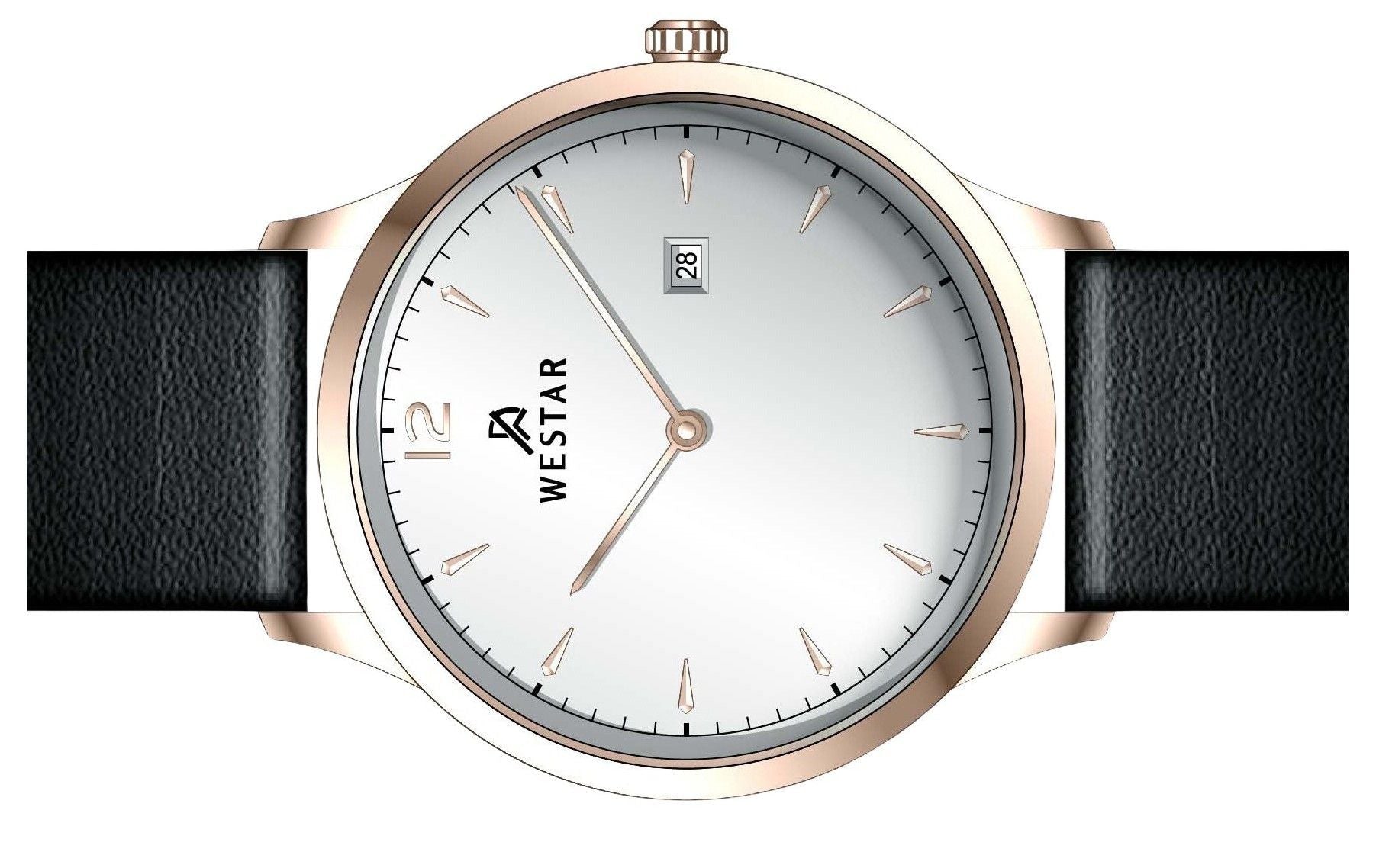Westar Profile Leather Strap Silver Dial Quartz 50217PPN607 Men's Watch - Prestige Stones