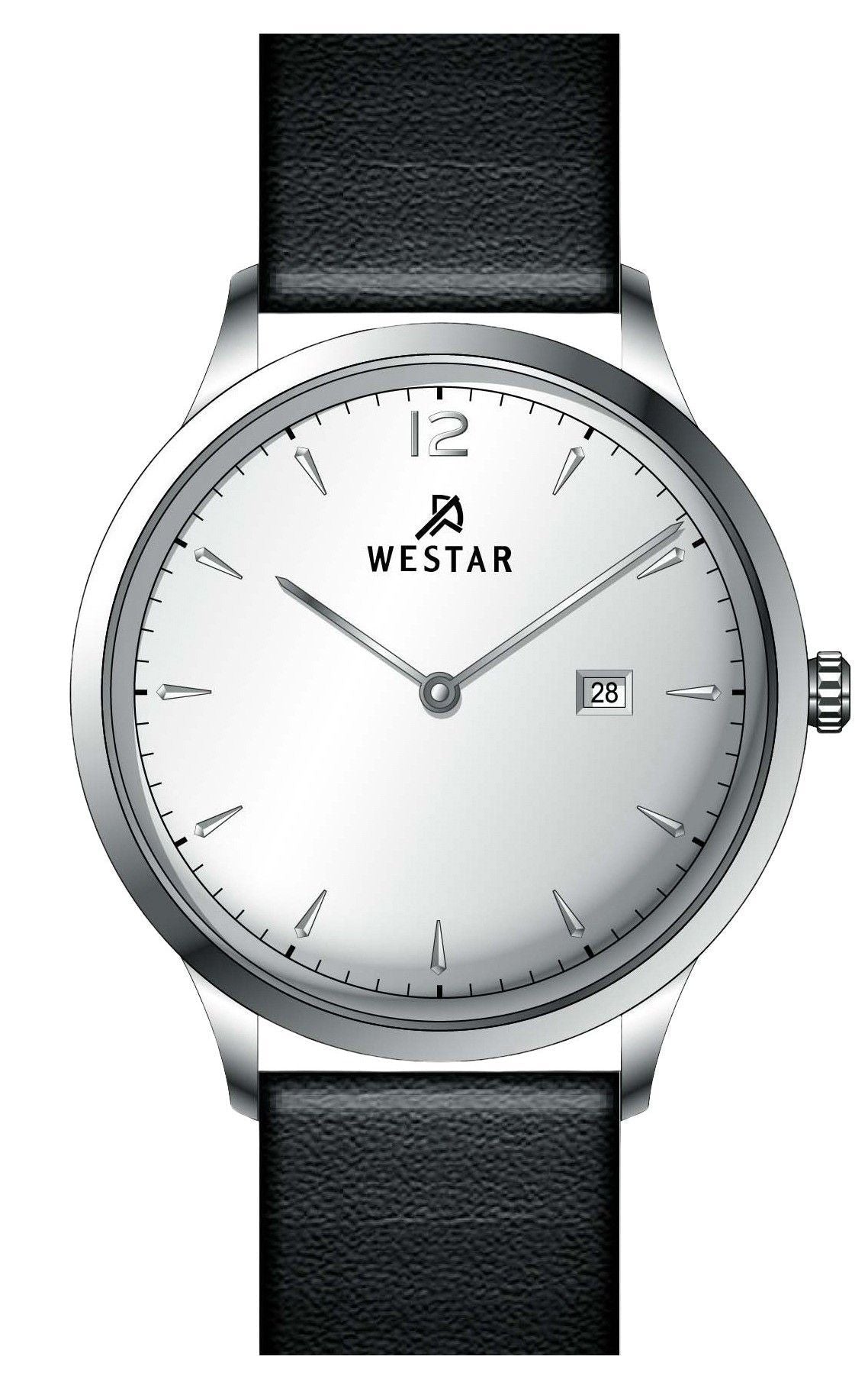 Westar Profile Leather Strap Silver Dial Quartz 50217STN107 Men's Watch - Prestige Stones