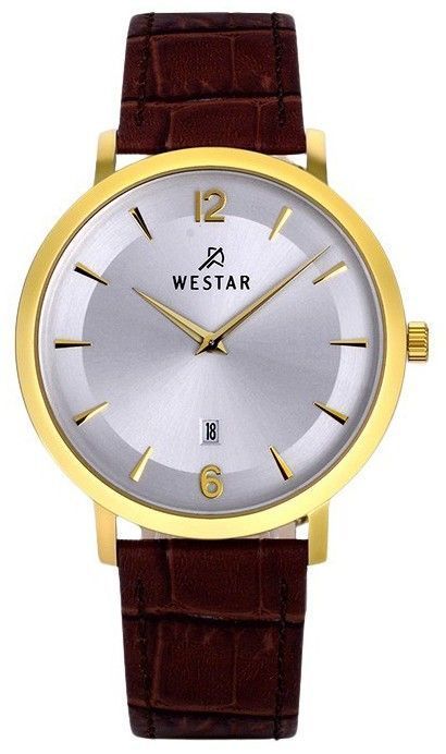 Westar Profile Leather Strap Silver Dial Quartz 50219GPN127 Men's Watch - Prestige Stones