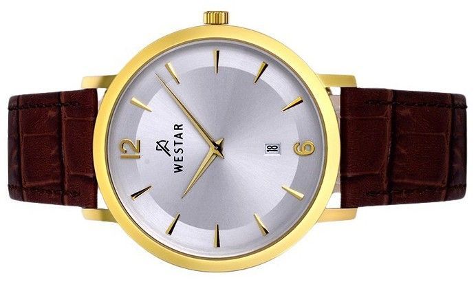 Westar Profile Leather Strap Silver Dial Quartz 50219GPN127 Men's Watch - Prestige Stones