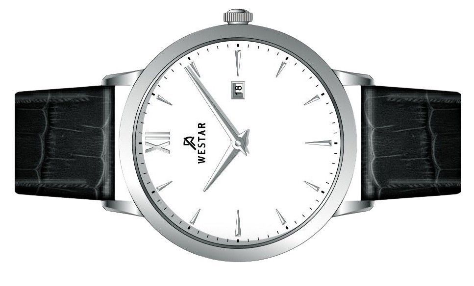 Westar Profile Leather Strap White Dial Quartz 50214STN101 Men's Watch - Prestige Stones