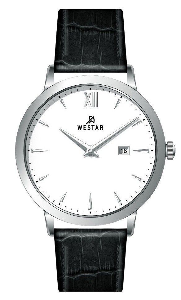 Westar Profile Leather Strap White Dial Quartz 50214STN101 Men's Watch - Prestige Stones