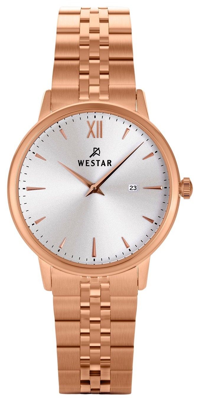 Westar Profile Rose Gold Tone Stainless Steel Silver Dial Quartz 40215PPN607 Women's Watch - Prestige Stones