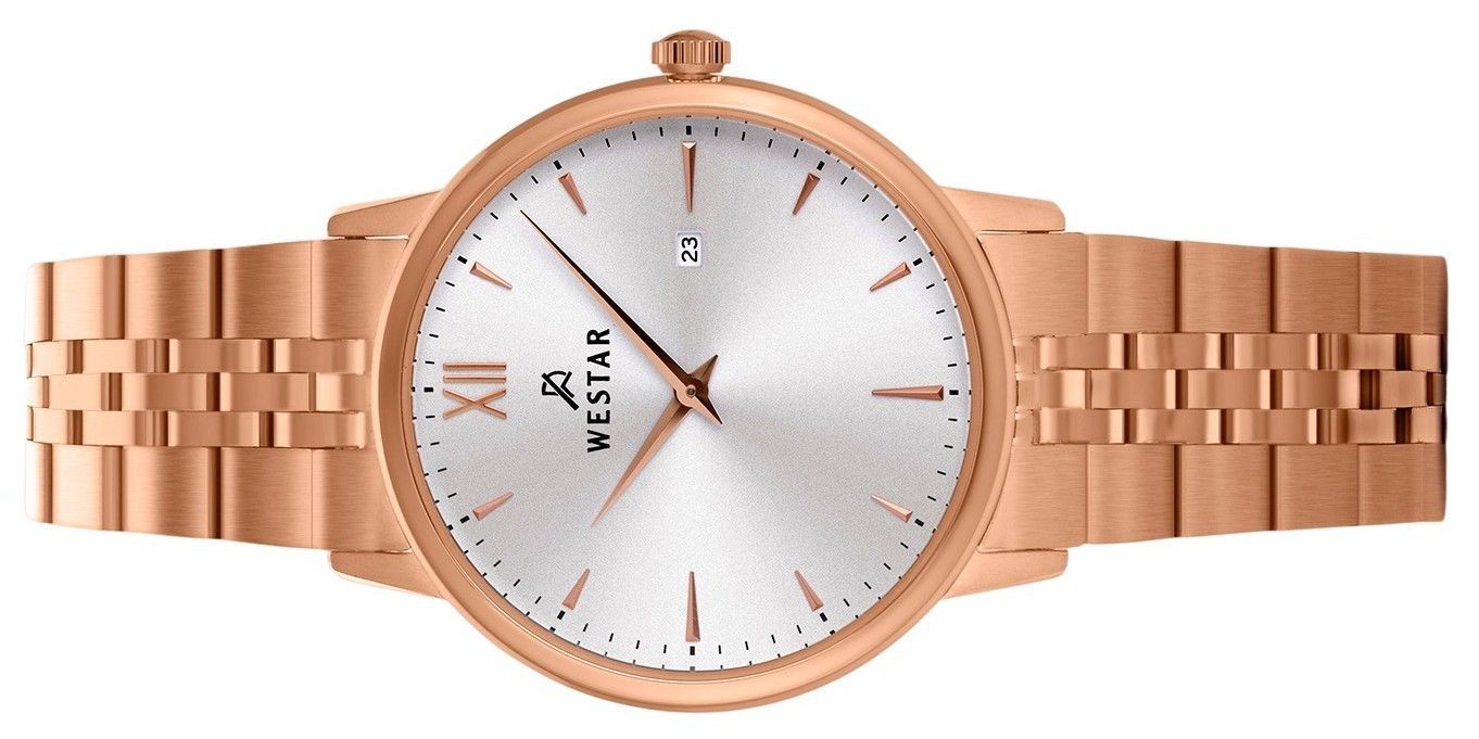 Westar Profile Rose Gold Tone Stainless Steel Silver Dial Quartz 40215PPN607 Women's Watch - Prestige Stones