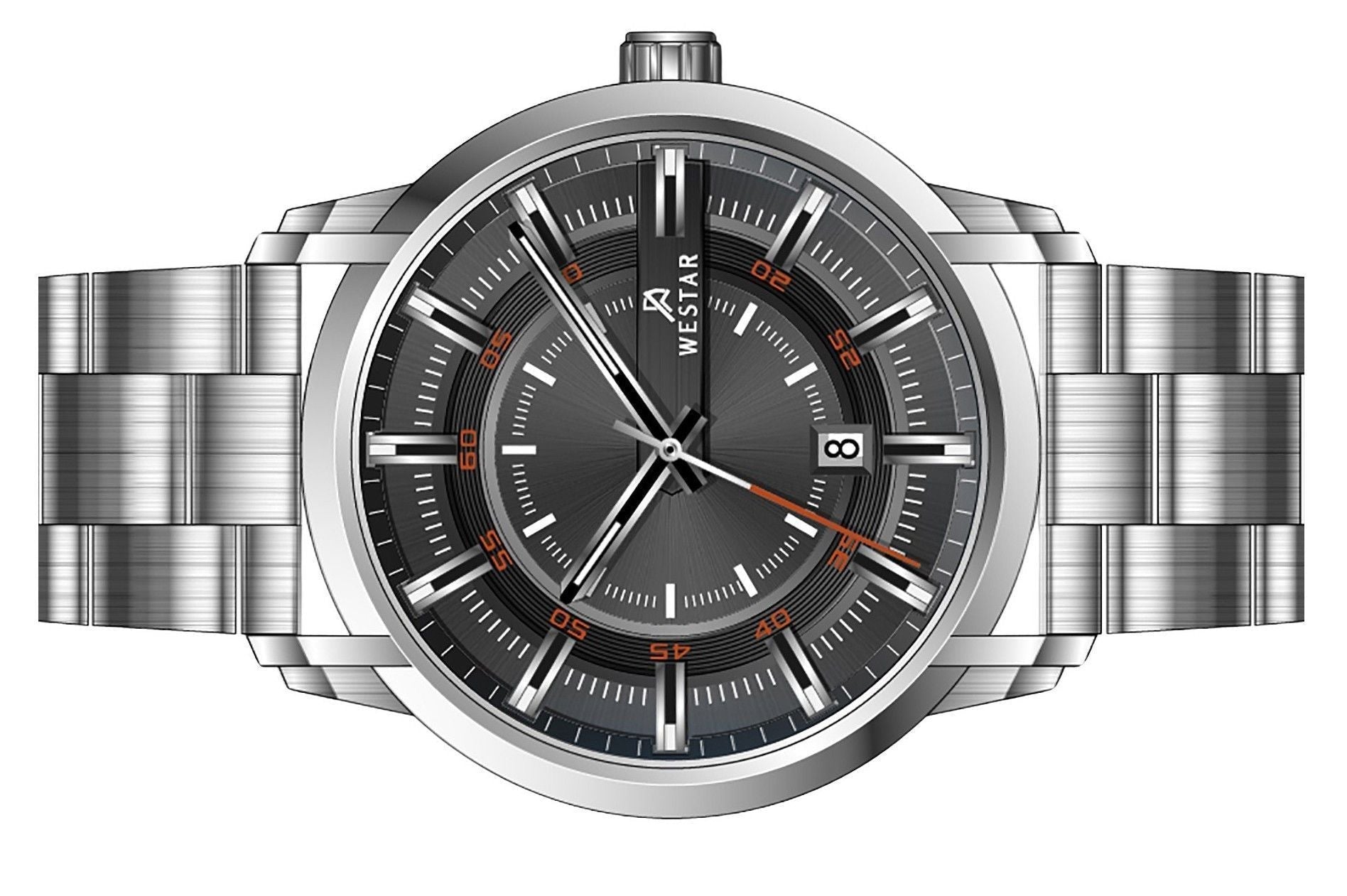 Westar Profile Stainless Steel Black Dial Quartz 50229STN803 Men's Watch - Prestige Stones