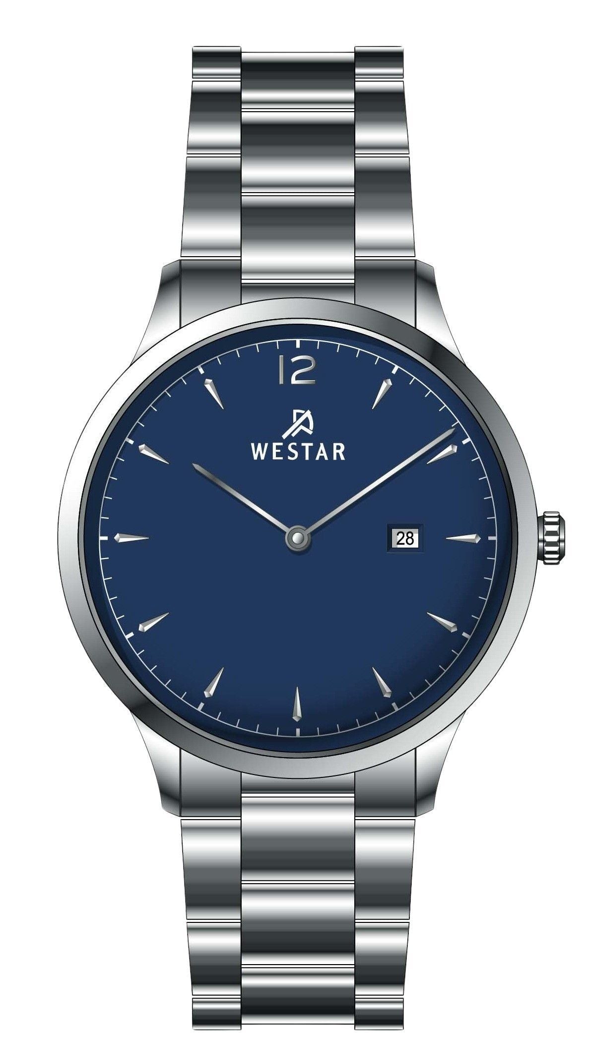 Westar Profile Stainless Steel Blue Dial Quartz 50218STN104 Men's Watch - Prestige Stones