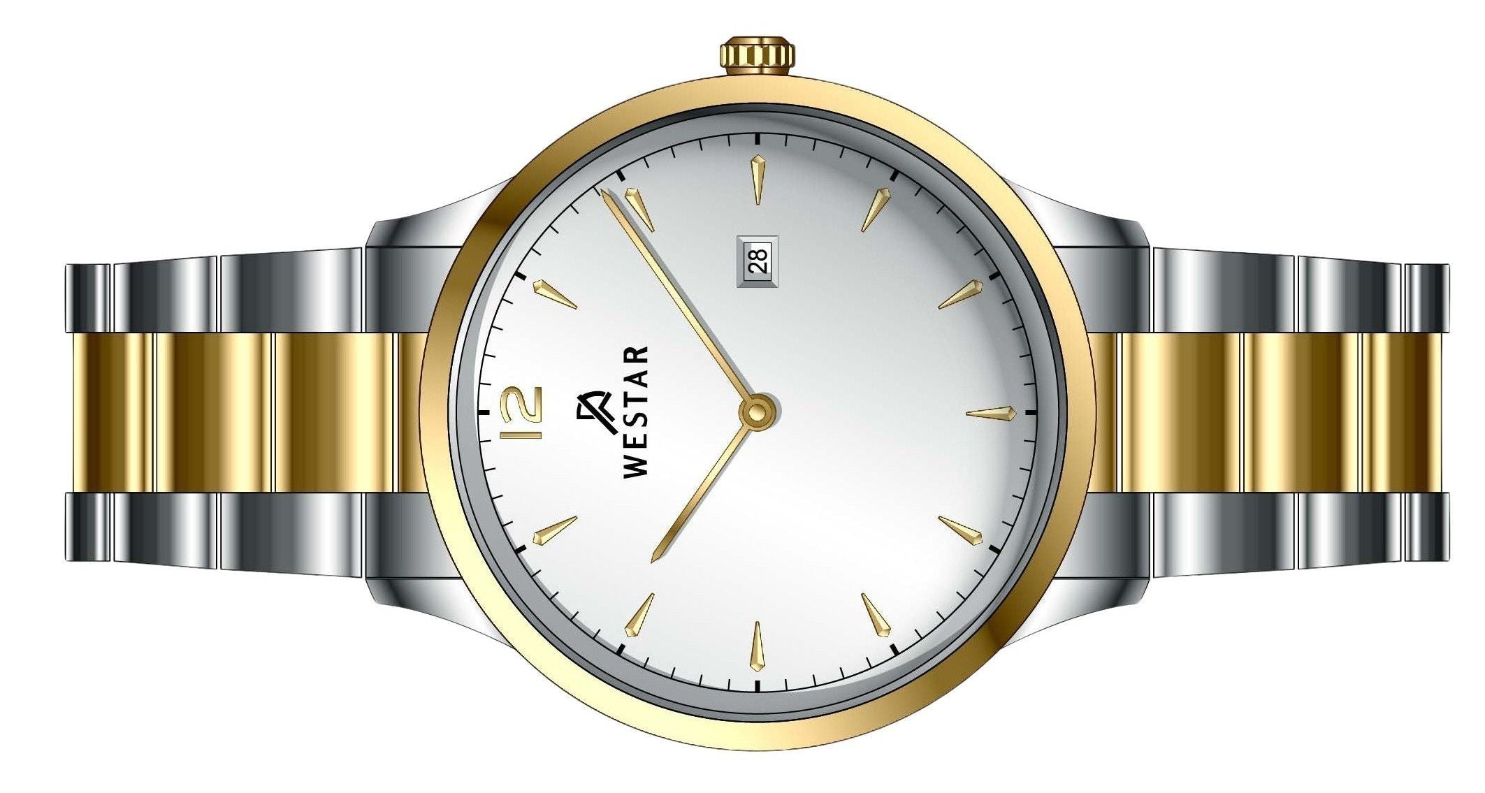 Westar Profile Stainless Steel Silver Dial Quartz 50218CBN107 Men's Watch - Prestige Stones