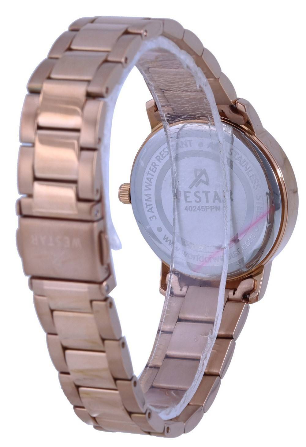 Westar Rose Gold Tone Stainless Steel Quartz 40245 PPN 609 Women's Watch - Prestige Stones