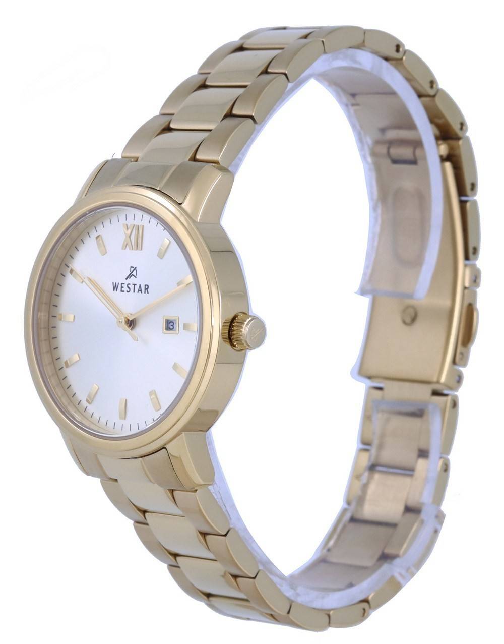 Westar Silver Dial Gold Tone Stainless Steel Quartz 40245 GPN 102 Women's Watch - Prestige Stones